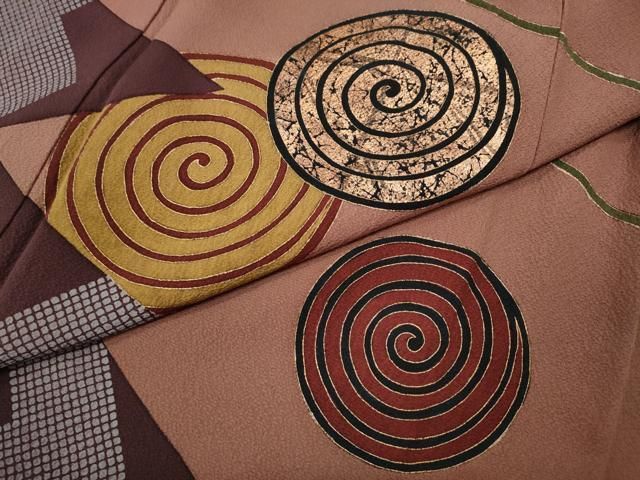 平和屋着物●訪問着　作家物　渦巻き　金彩　正絹　逸品　CABN4872ut