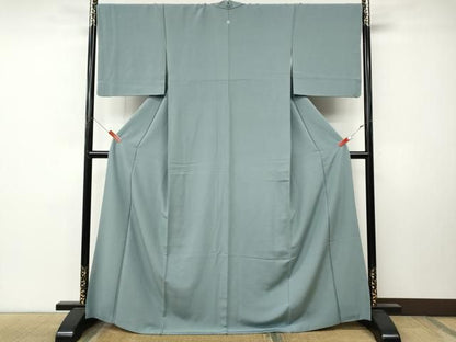 平和屋着物●上質な色無地　水浅葱色　正絹　逸品　CABN4874ut