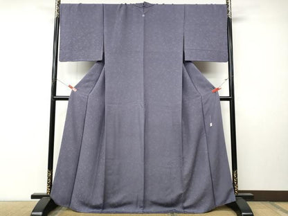 平和屋着物●本加賀友禅作家　茶谷孝志監修　色無地　南天花地紋　濃鼠色　正絹　逸品　CABN4875ut