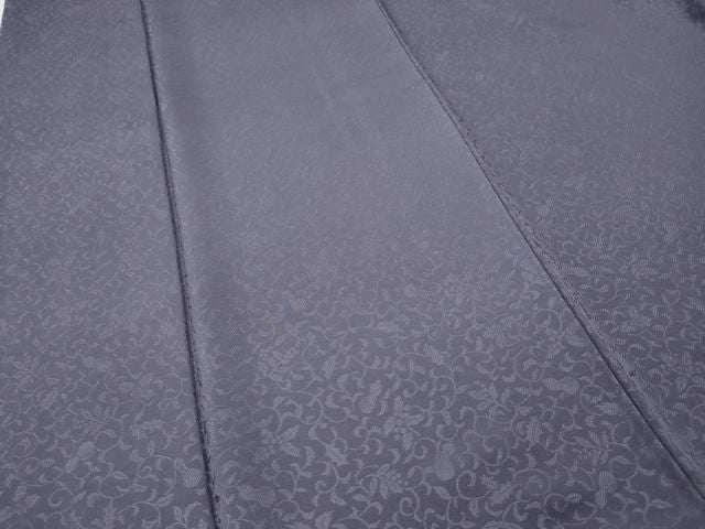 平和屋着物●本加賀友禅作家　茶谷孝志監修　色無地　南天花地紋　濃鼠色　正絹　逸品　CABN4875ut