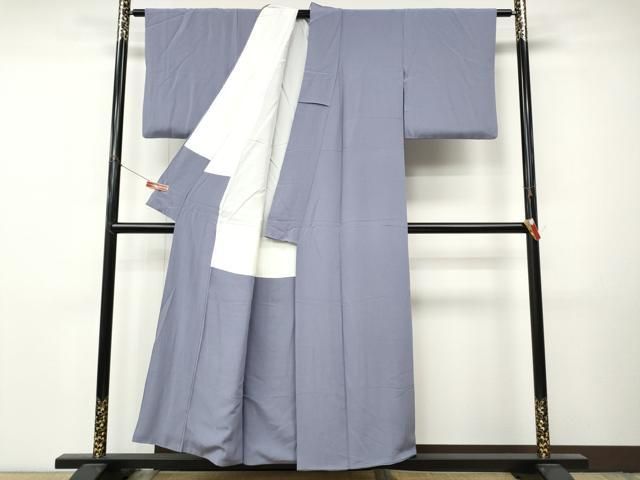 平和屋着物●上質な色無地　薄鼠色　正絹　逸品　CABN4876ut