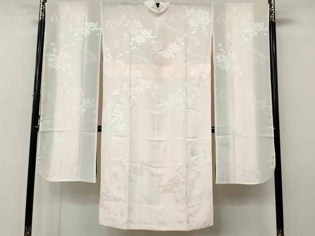 平和屋着物●振袖用長襦袢　無双仕立て　流水地紙花地紋　暈し染め　正絹　逸品　CABN4880ut