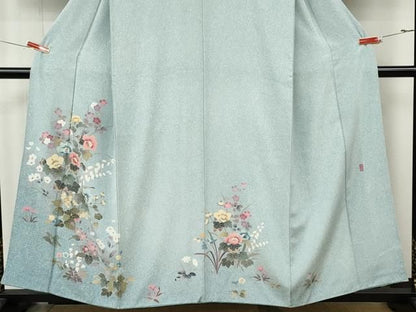 平和屋着物●訪問着　作家物　草花文　正絹　逸品　CABN4881ut