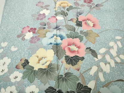 平和屋着物●訪問着　作家物　草花文　正絹　逸品　CABN4881ut