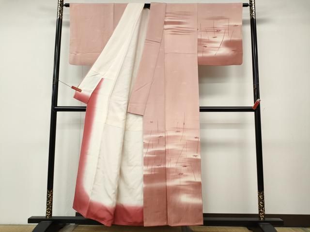 平和屋着物●訪問着　地紋起こし　笹竹文　正絹　逸品　CABN4896ut