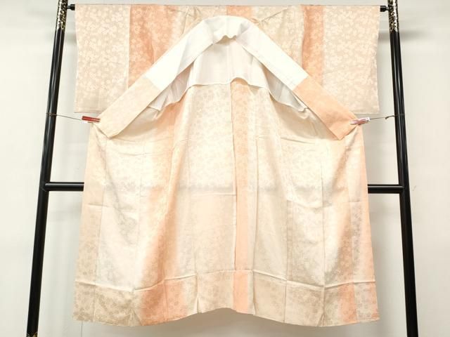 平和屋着物●長襦袢　無双仕立て　舞桜地紋　暈し染め　正絹　逸品　未使用　CABN4900ut