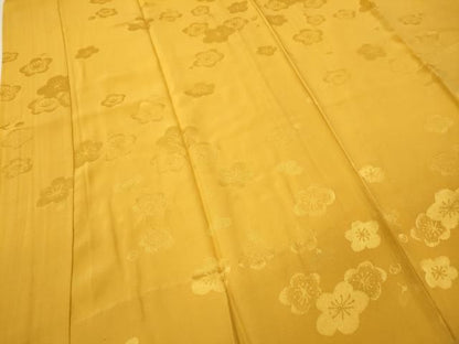 平和屋着物●長襦袢　無双仕立て　舞梅地紋　柑子色　正絹　逸品　CABN4901ut