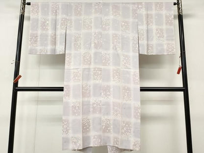 平和屋着物●長襦袢　無双仕立て　市松舞桜文　やまと誂製　正絹　逸品　CABN4903ut