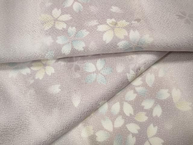 平和屋着物●長襦袢　無双仕立て　市松舞桜文　やまと誂製　正絹　逸品　CABN4903ut