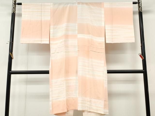 平和屋着物●長襦袢　無双仕立て　格子横段文　正絹　逸品　CABN4905ut