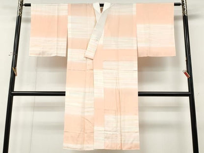 平和屋着物●長襦袢　無双仕立て　格子横段文　正絹　逸品　CABN4905ut