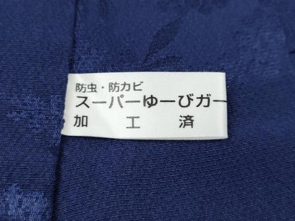 平和屋着物●長襦袢　無双仕立て　市松南天地紋　留紺色　正絹　逸品　CABN4906ut