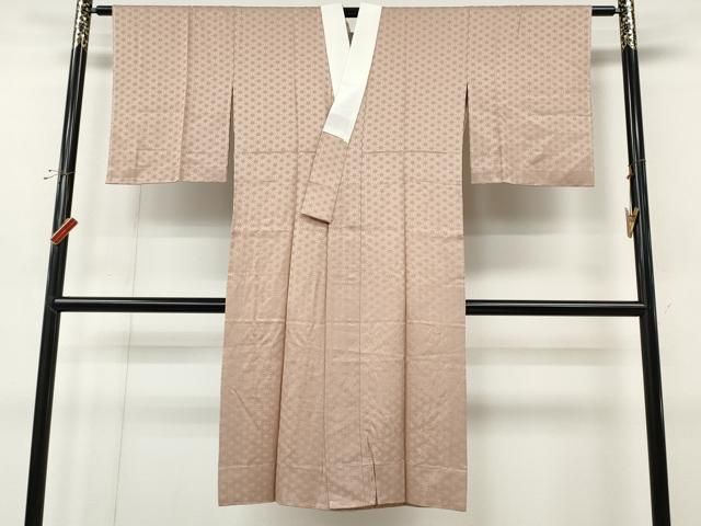 平和屋着物●長襦袢　無双仕立て　麻の葉地紋　水柿色　正絹　逸品　CABN4908ut