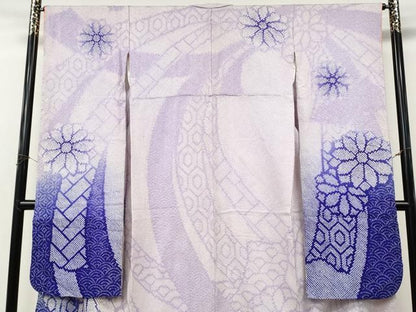 平和屋着物●豪華振袖　総絞り　熨斗舞花文　正絹　逸品　CABN4913ut
