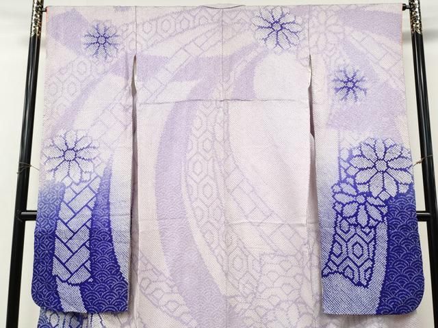 平和屋着物●豪華振袖　総絞り　熨斗舞花文　正絹　逸品　CABN4913ut