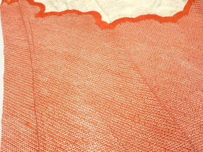 平和屋着物●振袖用長襦袢　無双仕立て　総絞り　飛鶴松文　正絹　逸品　CABN4917ut