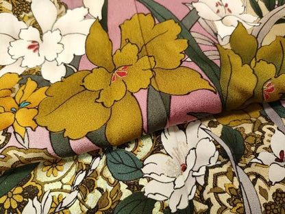 平和屋着物●女優・後藤久美子ブランド　振袖　草花文　金彩　正絹　逸品　CABN4918ut