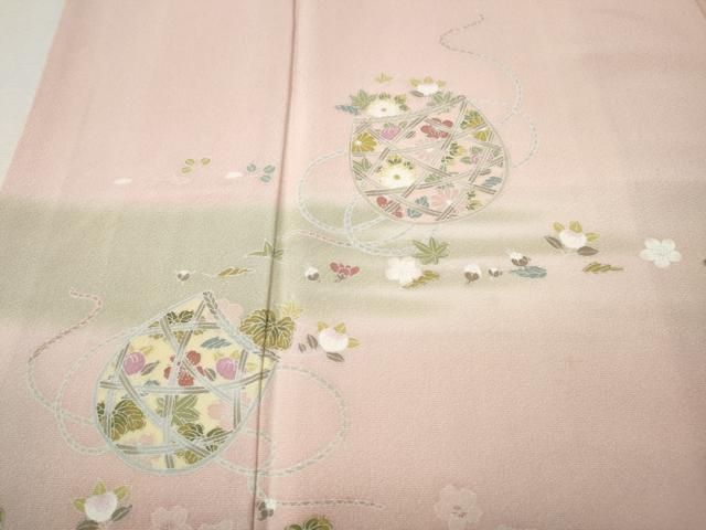 平和屋着物●訪問着　友禅　作家物　花籠文　暈し染め　正絹　逸品　CABN4929ut