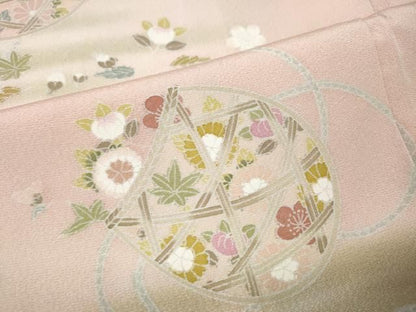 平和屋着物●訪問着　友禅　作家物　花籠文　暈し染め　正絹　逸品　CABN4929ut