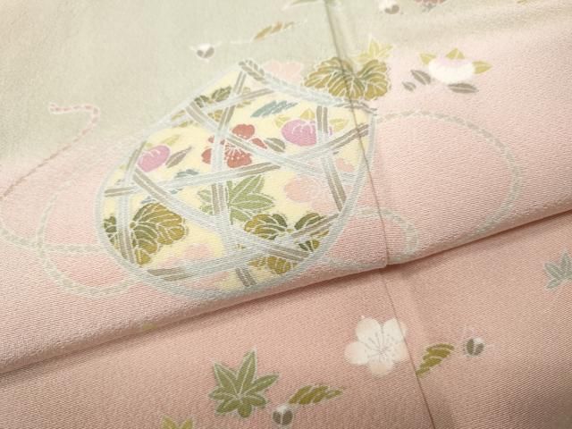 平和屋着物●訪問着　友禅　作家物　花籠文　暈し染め　正絹　逸品　CABN4929ut