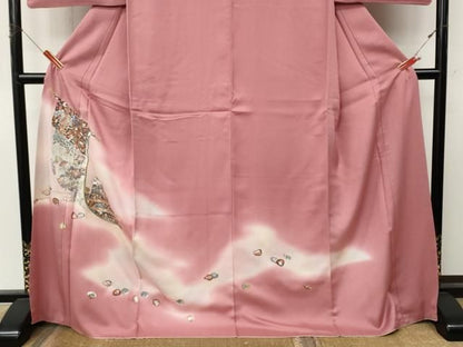 平和屋着物●訪問着　総刺繍　几帳貝桶花文　ロング丈　正絹　逸品　CABN4931ut
