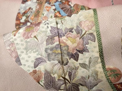 平和屋着物●訪問着　総刺繍　几帳貝桶花文　ロング丈　正絹　逸品　CABN4931ut
