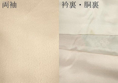 平和屋着物●訪問着　絞り　刺繍　エ霞草花文　金彩　正絹　逸品　CABN4936ut
