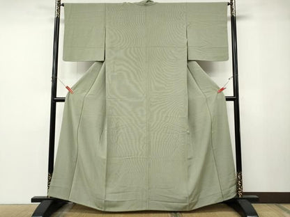 平和屋着物●江戸小紋　万筋　岩井茶色×絹鼠色　正絹　逸品　CABN4937ut