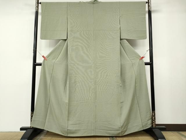 平和屋着物●江戸小紋　万筋　岩井茶色×絹鼠色　正絹　逸品　CABN4937ut