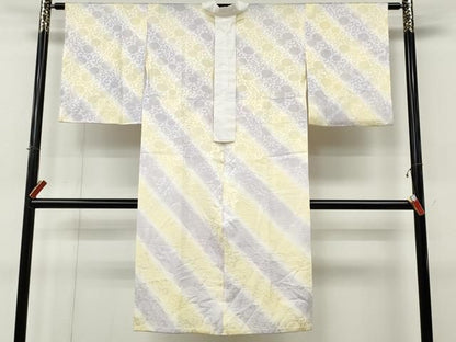 平和屋着物●長襦袢　無双仕立て　花唐草地紋　暈し染め　正絹　逸品　CABN4940ut