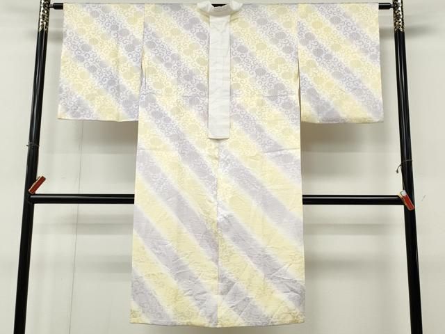平和屋着物●長襦袢　無双仕立て　花唐草地紋　暈し染め　正絹　逸品　CABN4940ut
