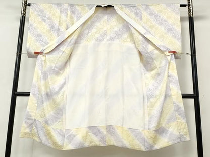 平和屋着物●長襦袢　無双仕立て　花唐草地紋　暈し染め　正絹　逸品　CABN4940ut