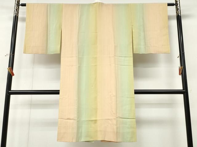 平和屋着物●長襦袢　無双仕立て　縞　暈し染め　やまと誂製　正絹　逸品　CABN4941ut