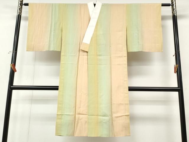 平和屋着物●長襦袢　無双仕立て　縞　暈し染め　やまと誂製　正絹　逸品　CABN4941ut