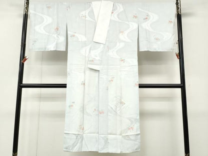 平和屋着物●長襦袢　袷　流水舞花文　正絹　逸品　未使用　CABN4942ut