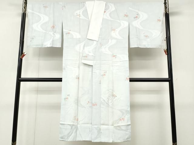 平和屋着物●長襦袢　袷　流水舞花文　正絹　逸品　未使用　CABN4942ut