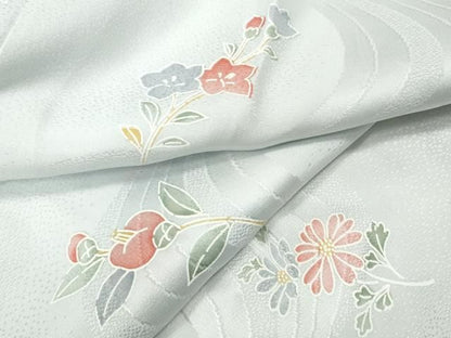 平和屋着物●長襦袢　袷　流水舞花文　正絹　逸品　未使用　CABN4942ut