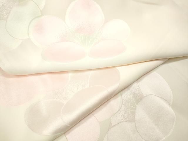 平和屋着物●長襦袢　袷　地紋起こし　舞梅地紋　正絹　逸品　CABN4947ut