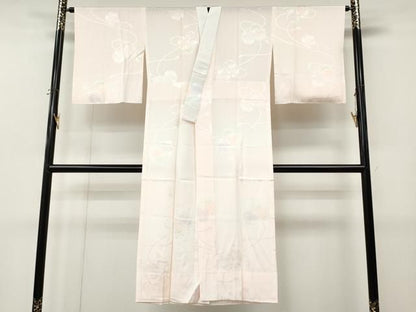 平和屋着物●長襦袢　無双仕立て　雪輪花地紋　暈し染め　正絹　逸品　未使用　CABN4948ut