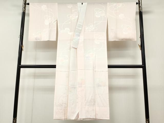 平和屋着物●長襦袢　無双仕立て　雪輪花地紋　暈し染め　正絹　逸品　未使用　CABN4948ut