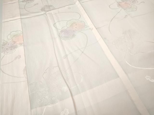 平和屋着物●長襦袢　無双仕立て　雪輪花地紋　暈し染め　正絹　逸品　未使用　CABN4948ut