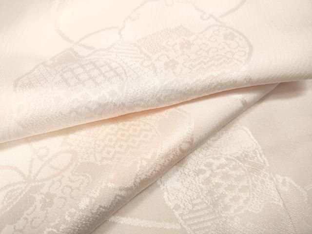 平和屋着物●長襦袢　無双仕立て　雪輪花地紋　暈し染め　正絹　逸品　未使用　CABN4948ut