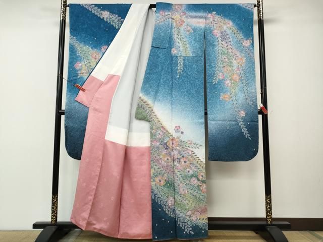 平和屋着物●豪華振袖・長襦袢セット　辻が花　絞り　暈し染め　金彩　正絹　逸品　CABN4953ut