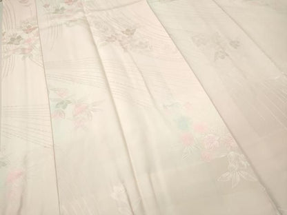 平和屋着物●振袖用長襦袢　袷　枝花地紋　暈し染め　正絹　逸品　CABN4956ut