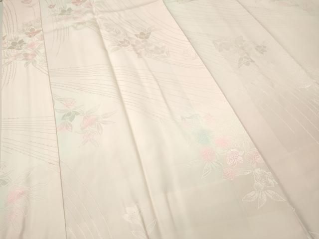 平和屋着物●振袖用長襦袢　袷　枝花地紋　暈し染め　正絹　逸品　CABN4956ut