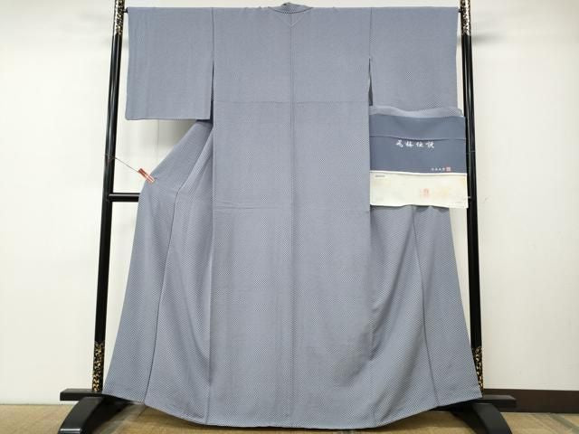 平和屋着物●1897年創業 名門岡野 　千年工房　江戸小紋　飛梅伝説　反端付き　正絹　逸品　CABN4959ut