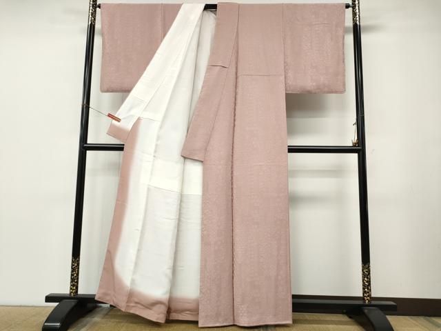平和屋着物●上質な色無地　夢紫　短冊重ね花地紋　虹色　夢紫美術館謹製　反端付き　正絹　逸品　CABN4960ut