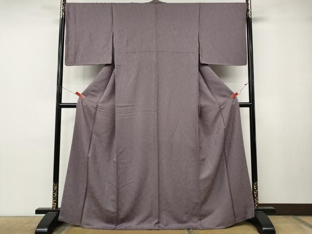 平和屋着物●上質な色無地　南天地紋　紅藤色　正絹　逸品　CABN4962ut