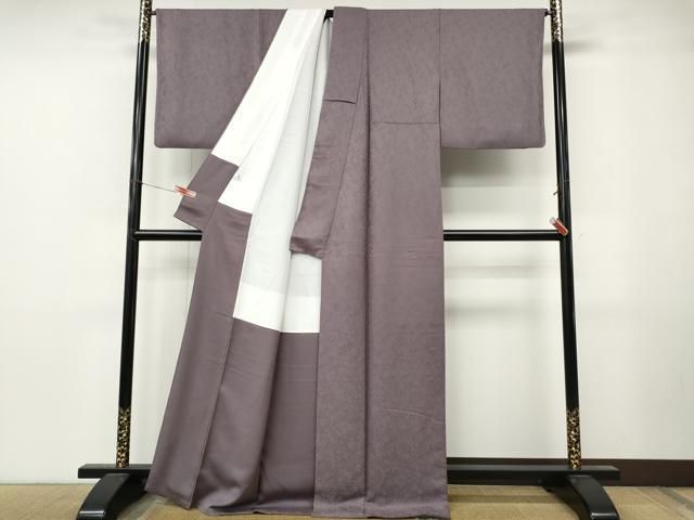 平和屋着物●上質な色無地　南天地紋　紅藤色　正絹　逸品　CABN4962ut