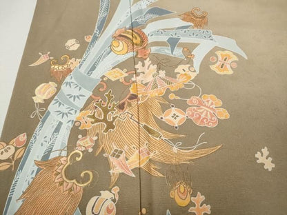 平和屋着物●豪華色留袖　作家物　束ね熨斗宝尽くし文　暈し染め　金糸　正絹　逸品　CABN4963ut